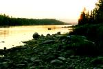 Sunset from our campsite on an island on Lady Evelyn Lake