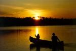 My dad and sister canoeing into the sunset on Firth Lake